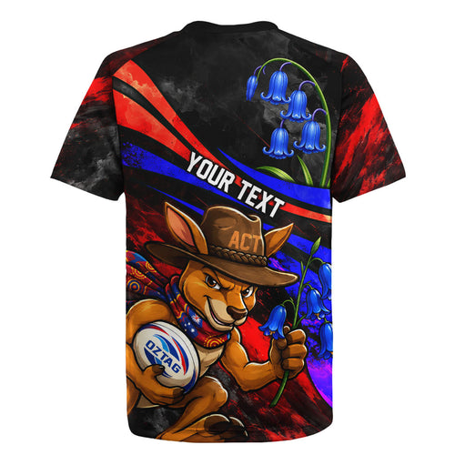 Personalized Australian Capital Territory Oztag Rugby Jersey ACT Canberra Kangaroo Mascot Royal Bluebell