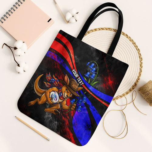 Personalized Australian Capital Territory Oztag Tote Bag ACT Canberra Kangaroo Mascot Royal Bluebell