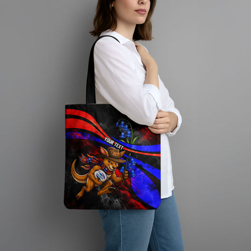 Personalized Australian Capital Territory Oztag Tote Bag ACT Canberra Kangaroo Mascot Royal Bluebell