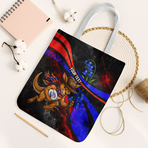 Personalized Australian Capital Territory Oztag Tote Bag ACT Canberra Kangaroo Mascot Royal Bluebell