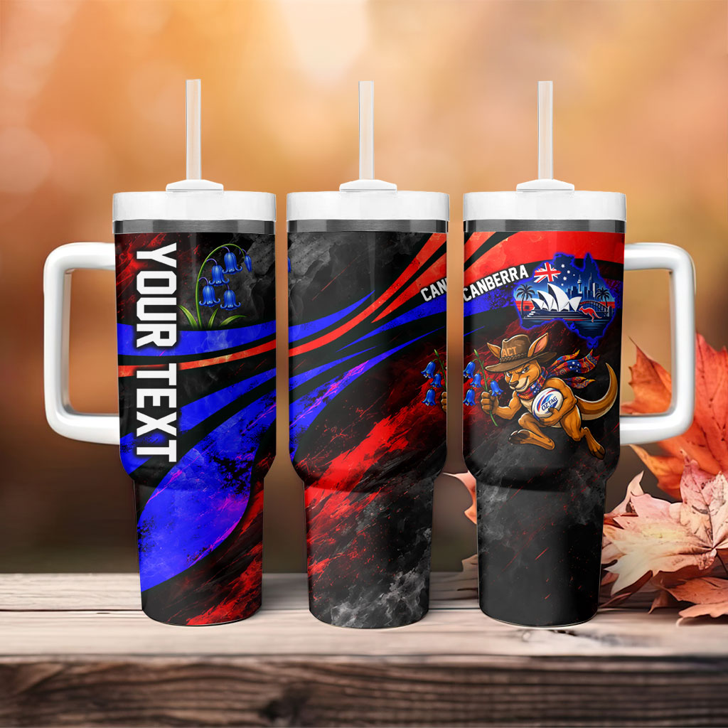 Personalized Australian Capital Territory Oztag Tumbler With Handle ACT Canberra Kangaroo Mascot Royal Bluebell