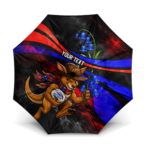 Personalized Australian Capital Territory Oztag Umbrella ACT Canberra Kangaroo Mascot Royal Bluebell