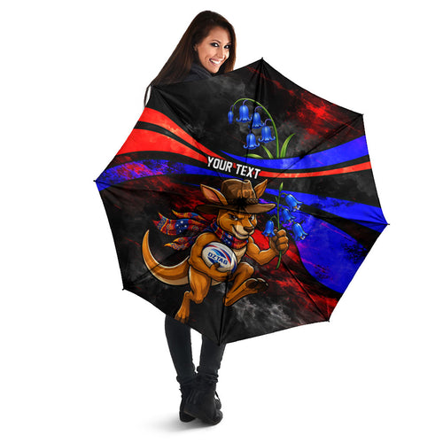Personalized Australian Capital Territory Oztag Umbrella ACT Canberra Kangaroo Mascot Royal Bluebell
