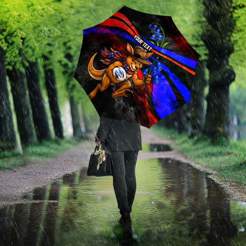 Personalized Australian Capital Territory Oztag Umbrella ACT Canberra Kangaroo Mascot Royal Bluebell
