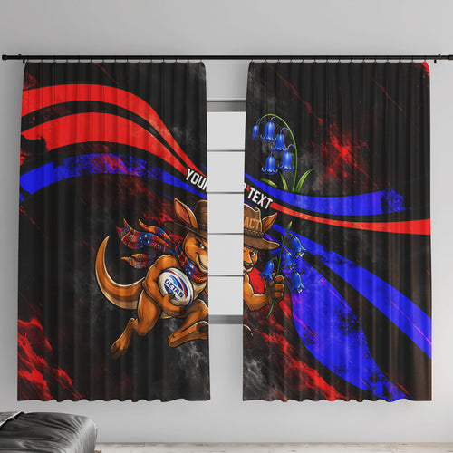 Personalized Australian Capital Territory Oztag Window Curtain ACT Canberra Kangaroo Mascot Royal Bluebell