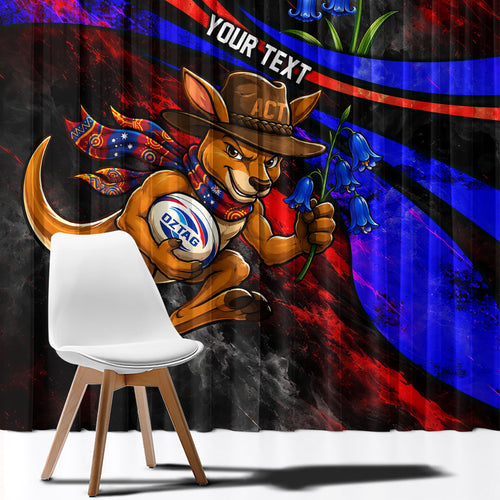 Personalized Australian Capital Territory Oztag Window Curtain ACT Canberra Kangaroo Mascot Royal Bluebell