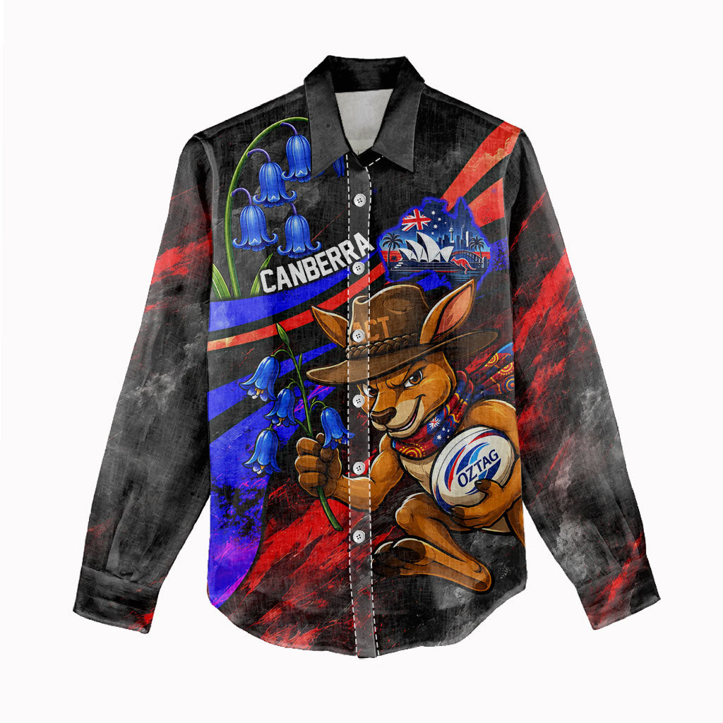 Personalized Australian Capital Territory Oztag Women Casual Shirt ACT Canberra Kangaroo Mascot Royal Bluebell