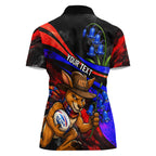 Personalized Australian Capital Territory Oztag Women Polo Shirt ACT Canberra Kangaroo Mascot Royal Bluebell