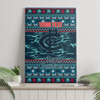 Personalized Carlton Blues Superhero Santa Christmas Canvas Wall Art Knit Pattern Festive Footy