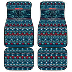 Personalized Carlton Blues Superhero Santa Christmas Car Mats Knit Pattern Festive Footy
