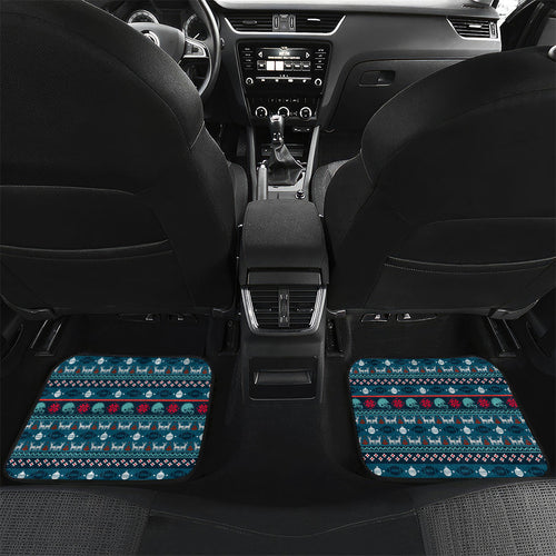 Personalized Carlton Blues Superhero Santa Christmas Car Mats Knit Pattern Festive Footy