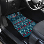 Personalized Carlton Blues Superhero Santa Christmas Car Mats Knit Pattern Festive Footy