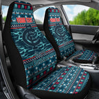 Personalized Carlton Blues Superhero Santa Christmas Car Seat Cover Knit Pattern Festive Footy