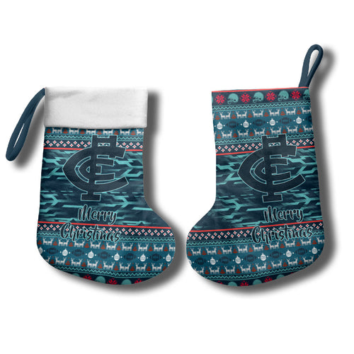 Carlton Blues Superhero Santa Christmas Stocking Knit Pattern Festive Footy