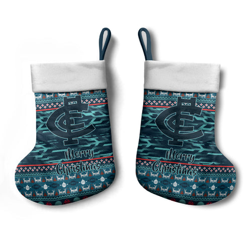 Carlton Blues Superhero Santa Christmas Stocking Knit Pattern Festive Footy