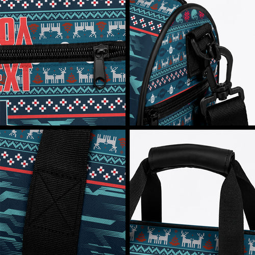 Personalized Carlton Blues Superhero Santa Christmas Duffle Bag Knit Pattern Festive Footy