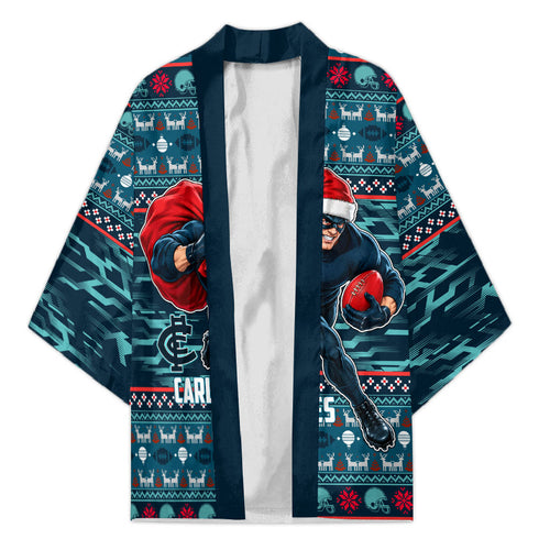 Personalized Carlton Blues Superhero Santa Christmas Kimono Knit Pattern Festive Footy
