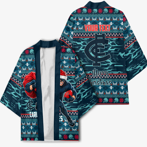 Personalized Carlton Blues Superhero Santa Christmas Kimono Knit Pattern Festive Footy