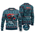 Personalized Carlton Blues Superhero Santa Christmas Ugly Christmas Sweater Knit Pattern Festive Footy