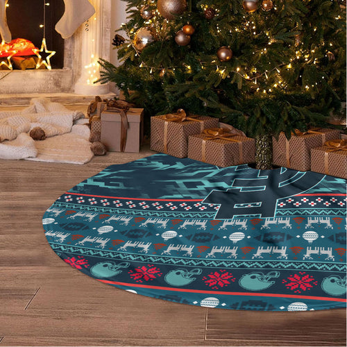 Carlton Blues Superhero Santa Christmas Tree Skirt Knit Pattern Festive Footy