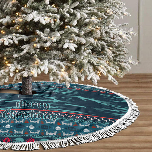 Carlton Blues Superhero Santa Christmas Tree Skirt Knit Pattern Festive Footy