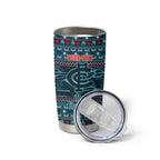 Personalized Carlton Blues Superhero Santa Christmas Tumbler Cup Knit Pattern Festive Footy