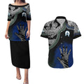 Black And White Aboriginal - Torres Strait Islanders Flag Couples Matching Puletasi and Hawaiian Shirt TS04