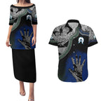 Black And White Aboriginal - Torres Strait Islanders Flag Couples Matching Puletasi and Hawaiian Shirt TS04