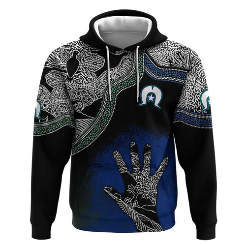 Black And White Aboriginal - Torres Strait Islanders Flag Hoodie TS04