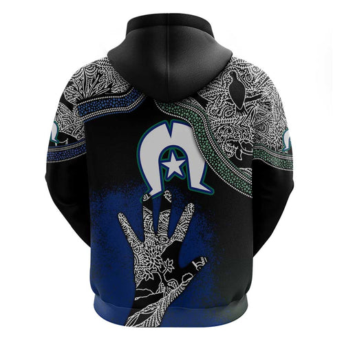 Black And White Aboriginal - Torres Strait Islanders Flag Hoodie TS04