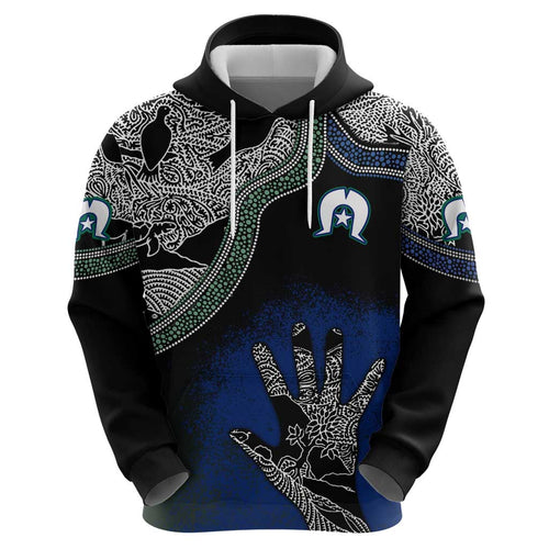 Black And White Aboriginal - Torres Strait Islanders Flag Hoodie TS04