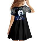 Black And White Aboriginal - Torres Strait Islanders Flag Kid Short Sleeve Dress TS04
