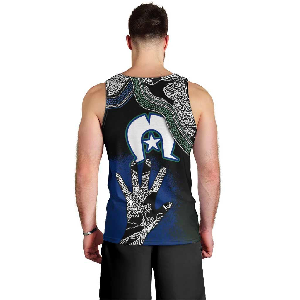 Black And White Aboriginal - Torres Strait Islanders Flag Men Tank Top TS04