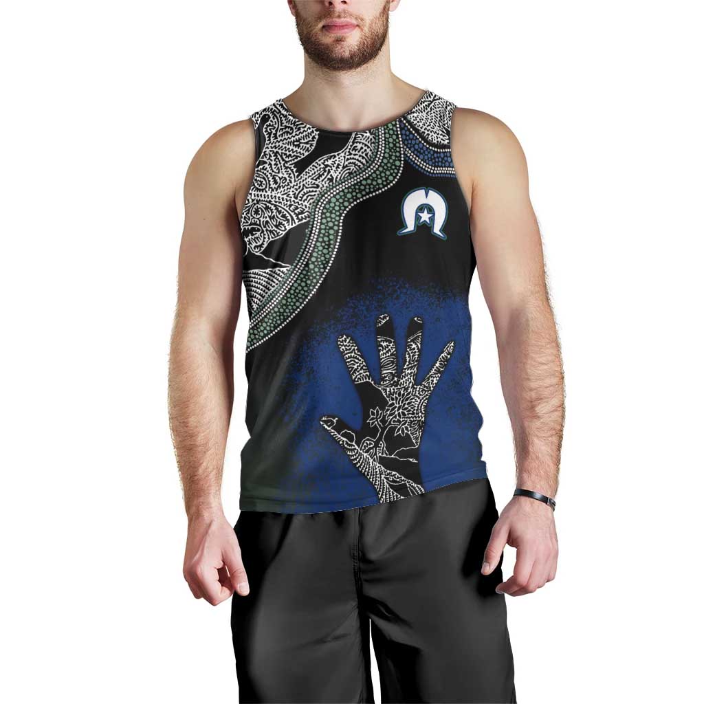 Black And White Aboriginal - Torres Strait Islanders Flag Men Tank Top TS04