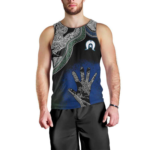 Black And White Aboriginal - Torres Strait Islanders Flag Men Tank Top TS04
