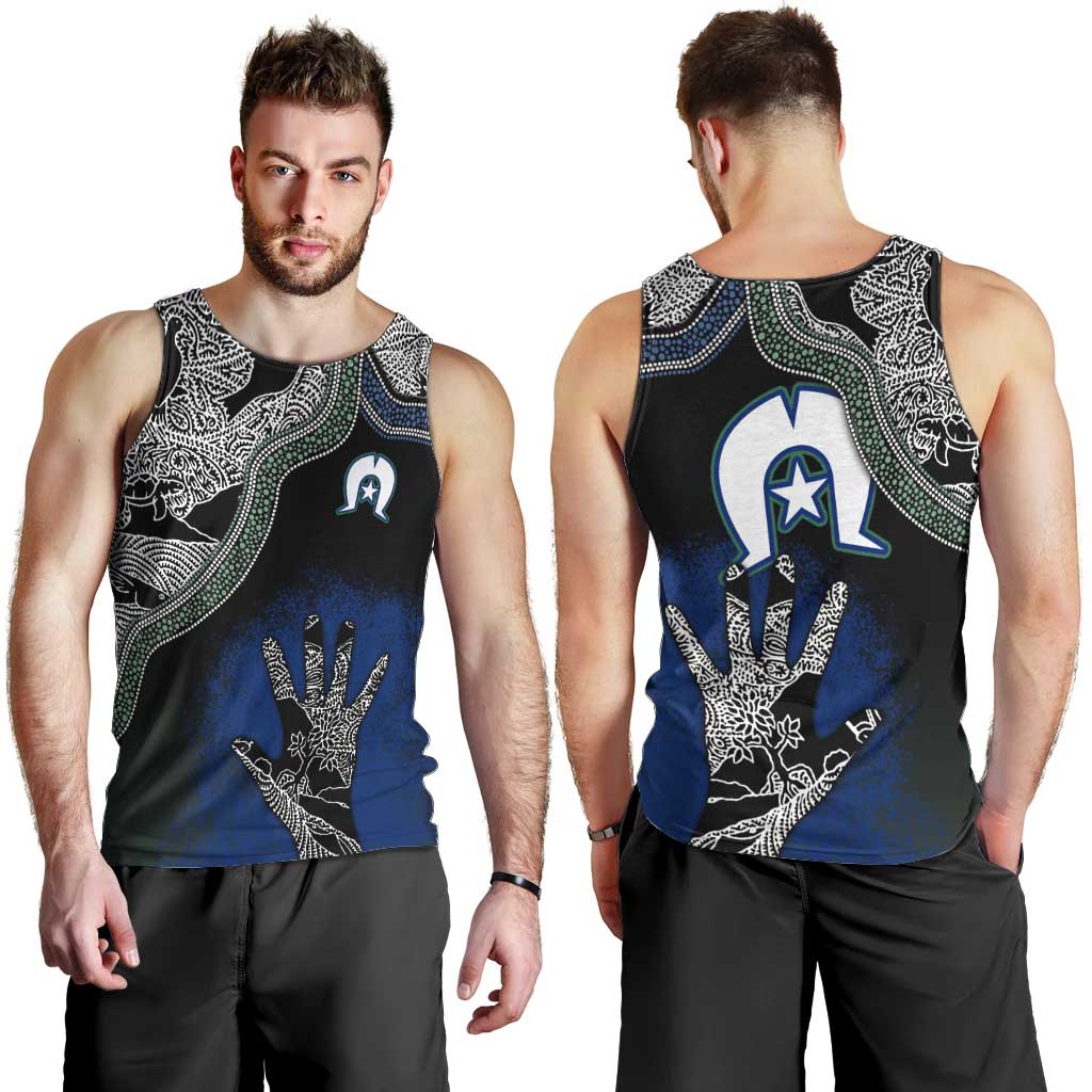 Black And White Aboriginal - Torres Strait Islanders Flag Men Tank Top TS04
