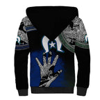 Black And White Aboriginal - Torres Strait Islanders Flag Sherpa Hoodie TS04