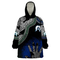 Black And White Aboriginal - Torres Strait Islanders Flag Wearable Blanket Hoodie TS04