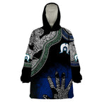 Black And White Aboriginal - Torres Strait Islanders Flag Wearable Blanket Hoodie TS04