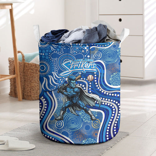 Adelaide Strikers Laundry Basket Indigenous Dot Art Superhero Batter Tribal Pattern