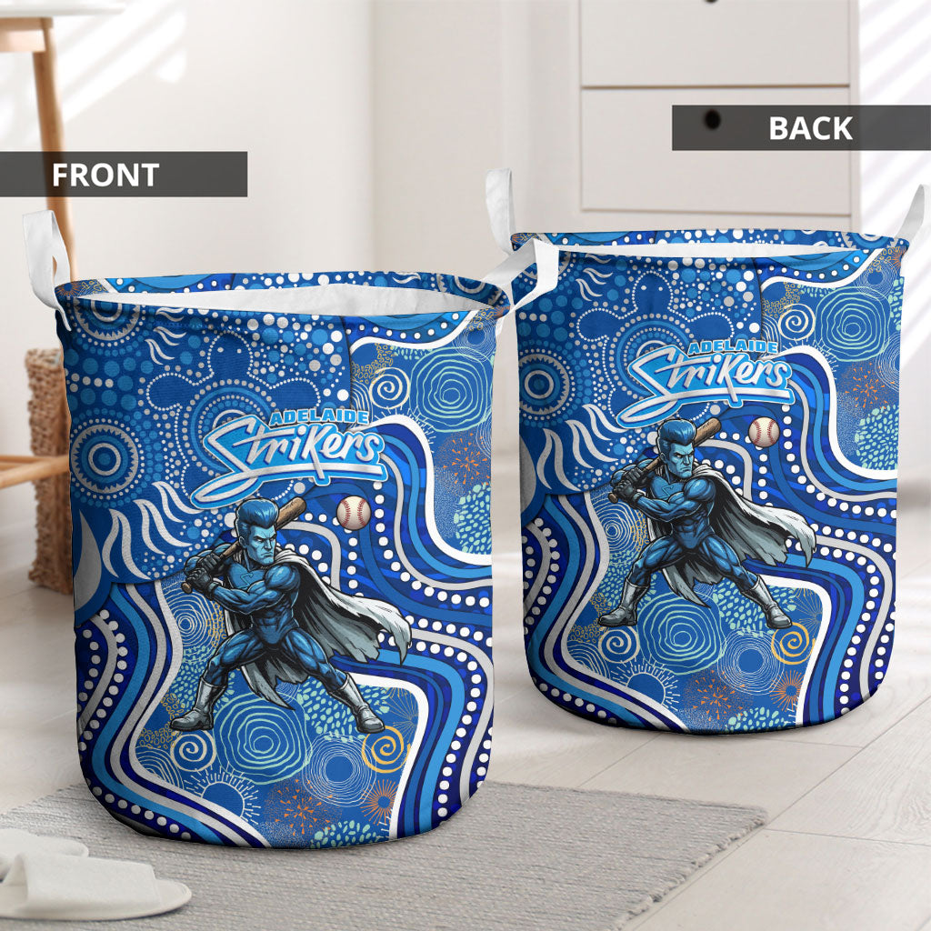 Adelaide Strikers Laundry Basket Indigenous Dot Art Superhero Batter Tribal Pattern