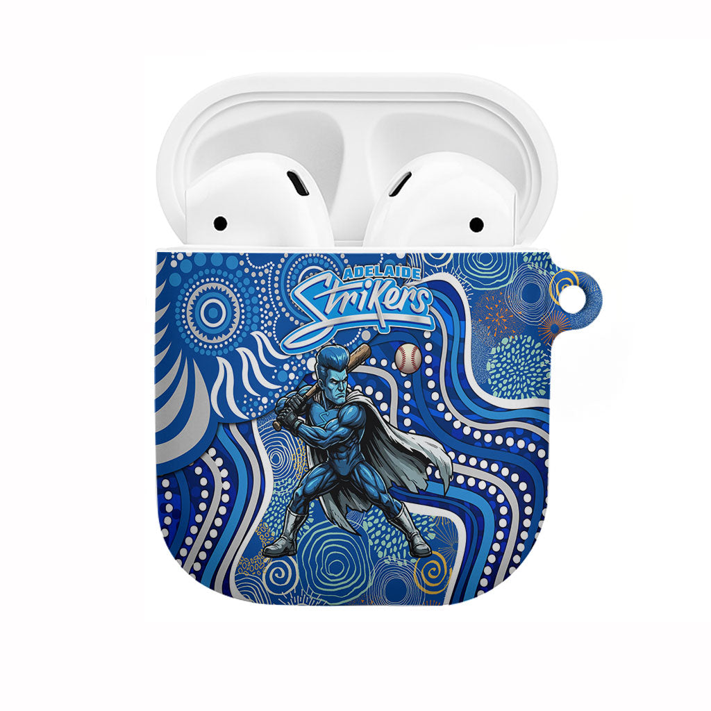 Adelaide Strikers AirPods Case Indigenous Dot Art Superhero Batter Tribal Pattern