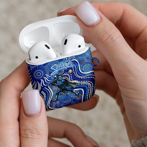 Adelaide Strikers AirPods Case Indigenous Dot Art Superhero Batter Tribal Pattern