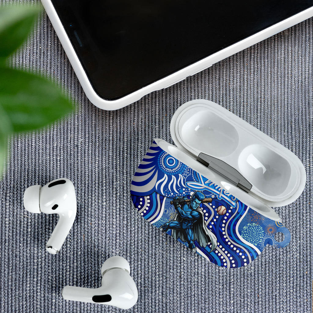 Adelaide Strikers AirPods Case Indigenous Dot Art Superhero Batter Tribal Pattern