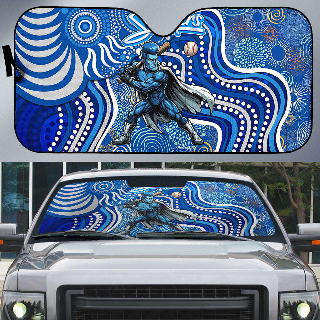 Adelaide Strikers Auto Sun Shade Indigenous Dot Art Superhero Batter Tribal Pattern