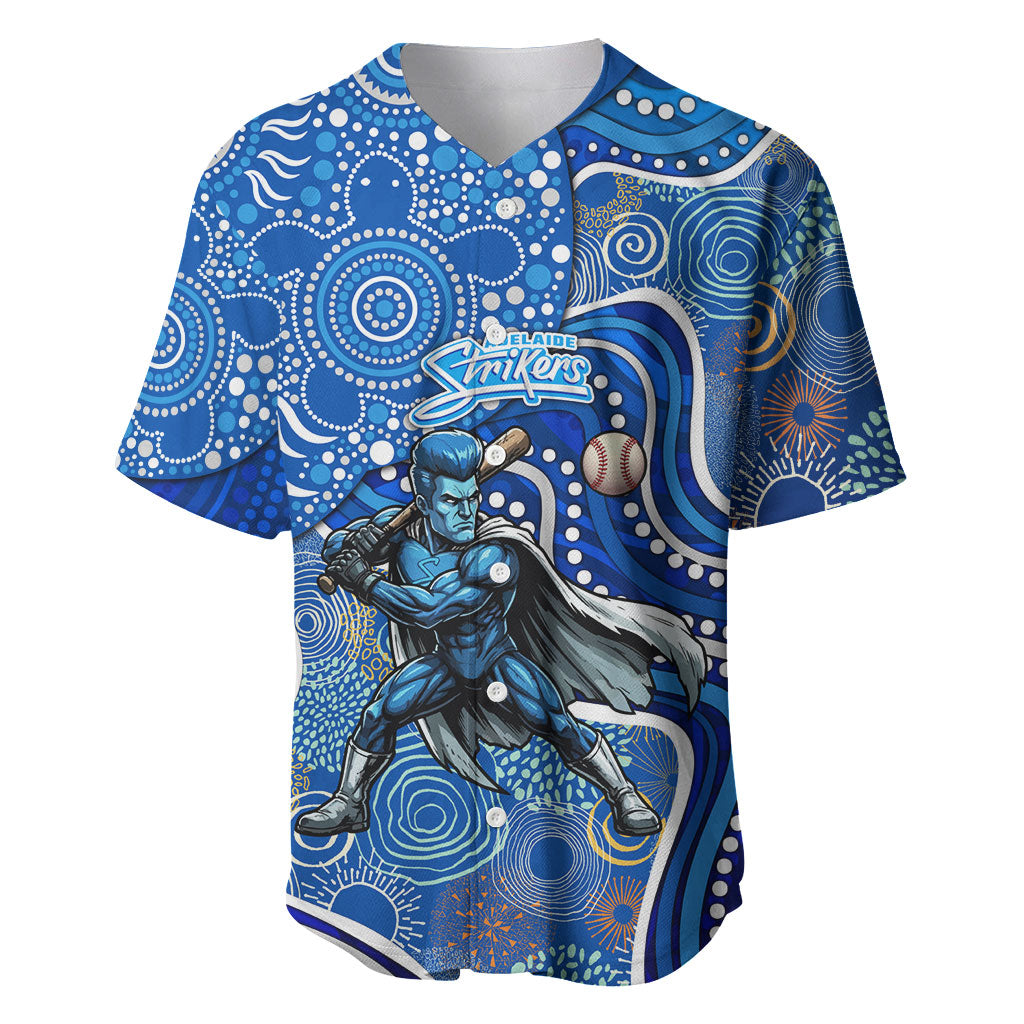 Adelaide Strikers Baseball Jersey Indigenous Dot Art Superhero Batter Tribal Pattern