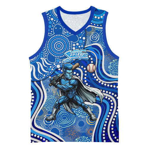 Adelaide Strikers Basketball Jersey Indigenous Dot Art Superhero Batter Tribal Pattern