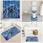 Adelaide Strikers Bathroom Set Indigenous Dot Art Superhero Batter Tribal Pattern