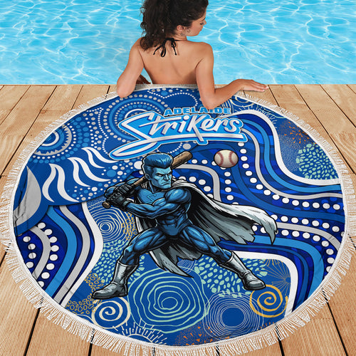 Adelaide Strikers Beach Blanket Indigenous Dot Art Superhero Batter Tribal Pattern