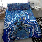 Adelaide Strikers Bedding Set Indigenous Dot Art Superhero Batter Tribal Pattern
